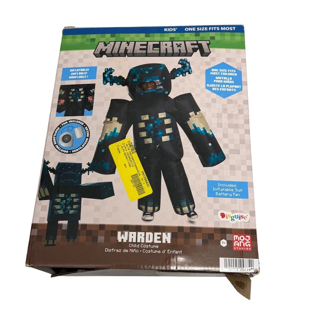 Minecraft Warden Inflatable Costume Kids One Size Disguise Video Game Halloween